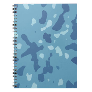 Pastelblauw abstract camo patroon notitieboek