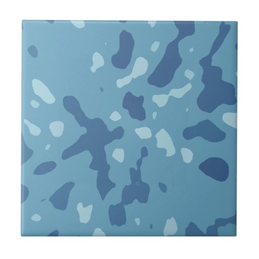 Pastelblauw abstract camo patroon tegeltje (Voorkant)