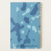 Pastelblauw abstract camouflagepatroon  planner (Achterkant)