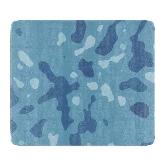 Pastelblauw abstract camouflagepatroon snijplank (Voorkant)