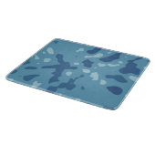 Pastelblauw abstract camouflagepatroon snijplank (Hoek)