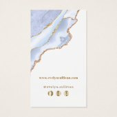 pastelblauw agaat pakket invoegen visitekaartje (Achterkant)