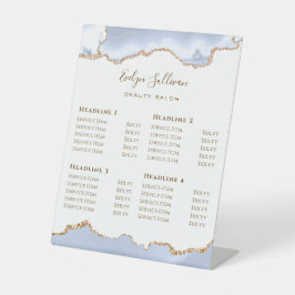 pastelblauw Agate Beauty Salon Reclamebord Met Voetstuk