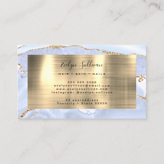 pastelblauw Agate-Visitekaartje Visitekaartje (Achterkant)