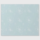 pastelblauw bloemkool cadeaupapier (Vlak)