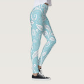 Pastelblauw Bloemmotief Leggings (Rechts)