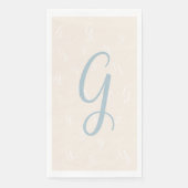 Pastelblauw Elegant Duplicaat Monogram | Linnen Servet (Voorkant)
