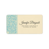 Pastelblauw en crèmeblauw-dameslabel etiket (Voorkant)