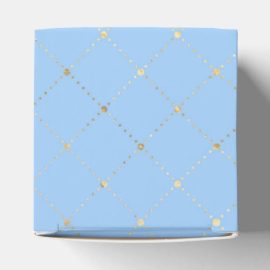 Pastelblauw en gouden latticepatroon bedankdoosjes (Bovenkant)