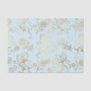 Pastelblauw en gouden vintage heraldiek tissuepapier