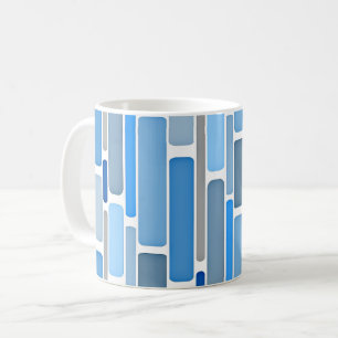 Pastelblauw en grijs patroon, koffiemok