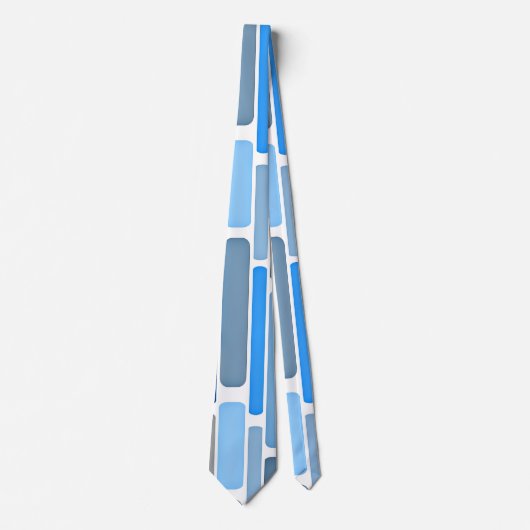 Pastelblauw en grijs patroon, stropdas (Voorkant)