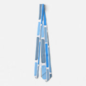 Pastelblauw en grijs patroon, stropdas (Achterkant)
