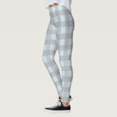 Pastelblauw en grijze speldenstaaf leggings (Links)