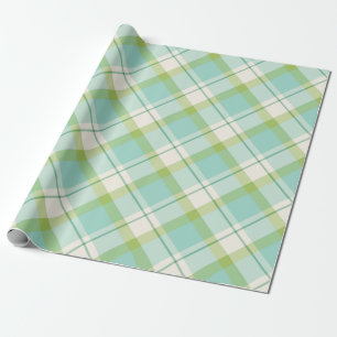 Pastelblauw en groen lentvormig patroon cadeaupapier
