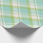 Pastelblauw en groen lentvormig patroon cadeaupapier (Hoek)