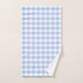 Pastelblauw en paarse gingham bad handdoek (Handdoek)