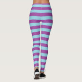 Pastelblauw en Paarse strepen Leggings (Achterkant)
