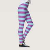 Pastelblauw en Paarse strepen Leggings (Rechts)