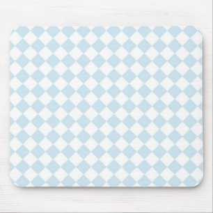 Pastelblauw en wit diamant geruit patroon muismat