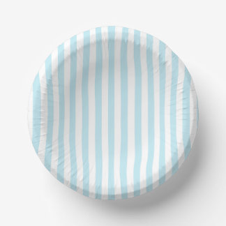 Pastelblauw en wit gestreepte papieren kom