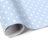 Pastelblauw en wit kleine polkadot cadeaupapier (Rol Hoek)