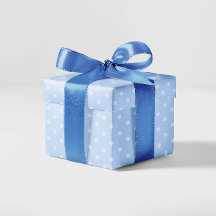 Pastelblauw en wit kleine polkadot