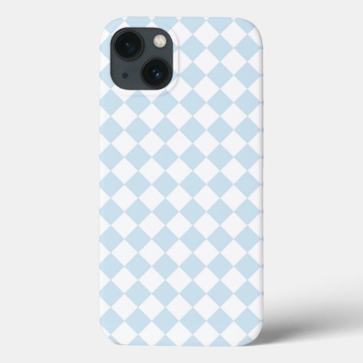 Pastelblauw en wit schaakbordpatroon Case-Mate iPhone case (Achterkant)
