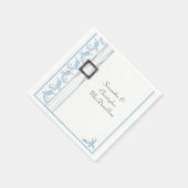 Pastelblauw en witte kant traditionele bruiloft servet (Hoek)