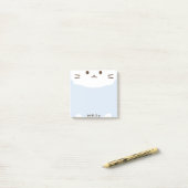 Pastelblauw en witte Mooie Kat Post-it® Notes (Op bureau)