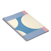 Pastelblauw geometrisch cirkelontwerp notitieboek (Rechterzijde)