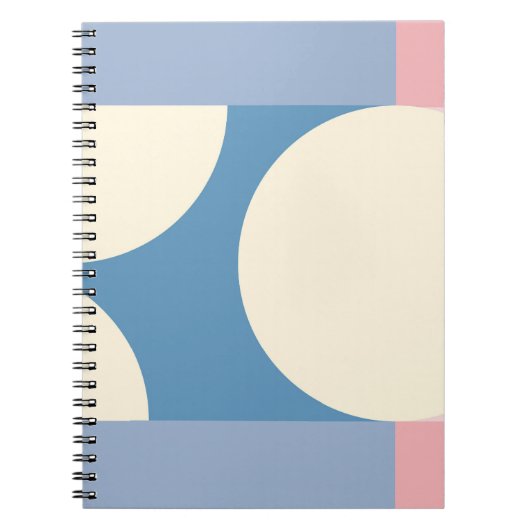 Pastelblauw geometrisch cirkelontwerp notitieboek (Voorkant)