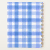 Pastelblauw geruit op maat gemaakte planner (Achterkant)