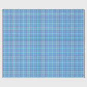 Pastelblauw geruit patroon cadeaupapier (Vlak)