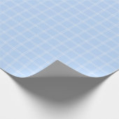 Pastelblauw geruit vensterglas cadeaupapier (Hoek)