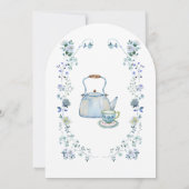 Pastelblauw  gestreept tuin Baby shower Kaart (Achterkant)