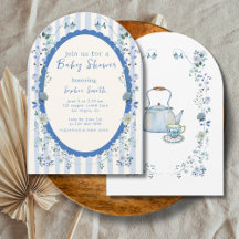 Pastelblauw  gestreept tuin Baby shower