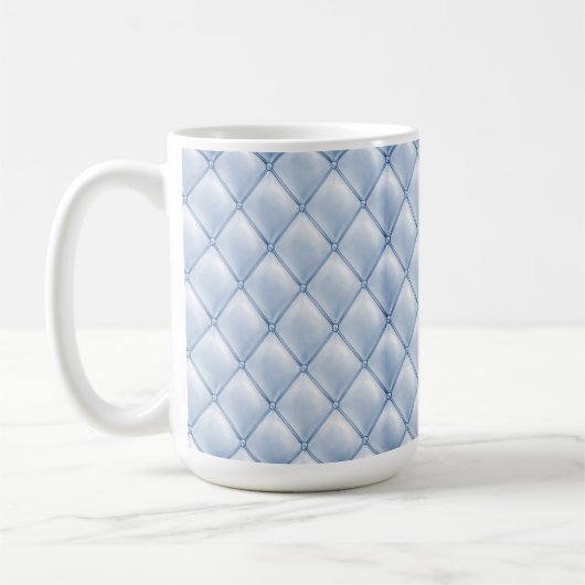 PASTELBLAUW GETUFT LOOK DIAMANTPATROON KOFFIEMOK (Links)