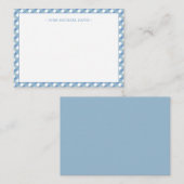 Pastelblauw Gingham Kinderen Notitiekaartje (Voorkant / Achterkant)