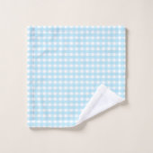Pastelblauw Gingham Patroon Bad Handdoek (Wasdoekje)