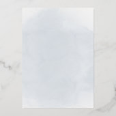 pastelblauw Heilig Kruis Eerste Communie Folie Uitnodiging (Achterkant)