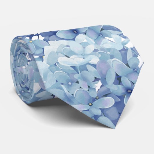 pastelblauw Hydrangea Stropdas (Opgerold)