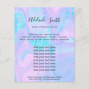 pastelblauw marmer en faux glitter flyer