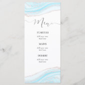 pastelblauw marmer Menu (Voorkant)