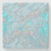 pastelblauw marmer stenen onderzetter (Voorkant)