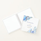 pastelblauw marmer van de bruinktbruiloft Guest Bo Notitieboek (Binnen)