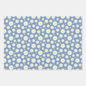 Pastelblauw met geel, wit dagdroog patroon inpakpapier vel (Voorkant 2)