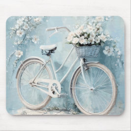 PASTELBLAUW MET WITTE BLOEMEN EN FICTS MUISMAT