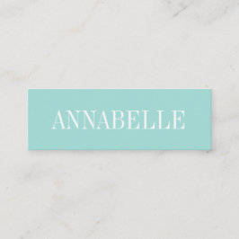 Pastelblauw minimalistisch trendent modern visitek mini visitekaartje
