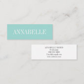 Pastelblauw minimalistisch trendent modern visitek mini visitekaartje (Voorkant / Achterkant)